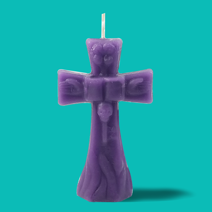 Purple Cross Hoodoo Rootwork Candle